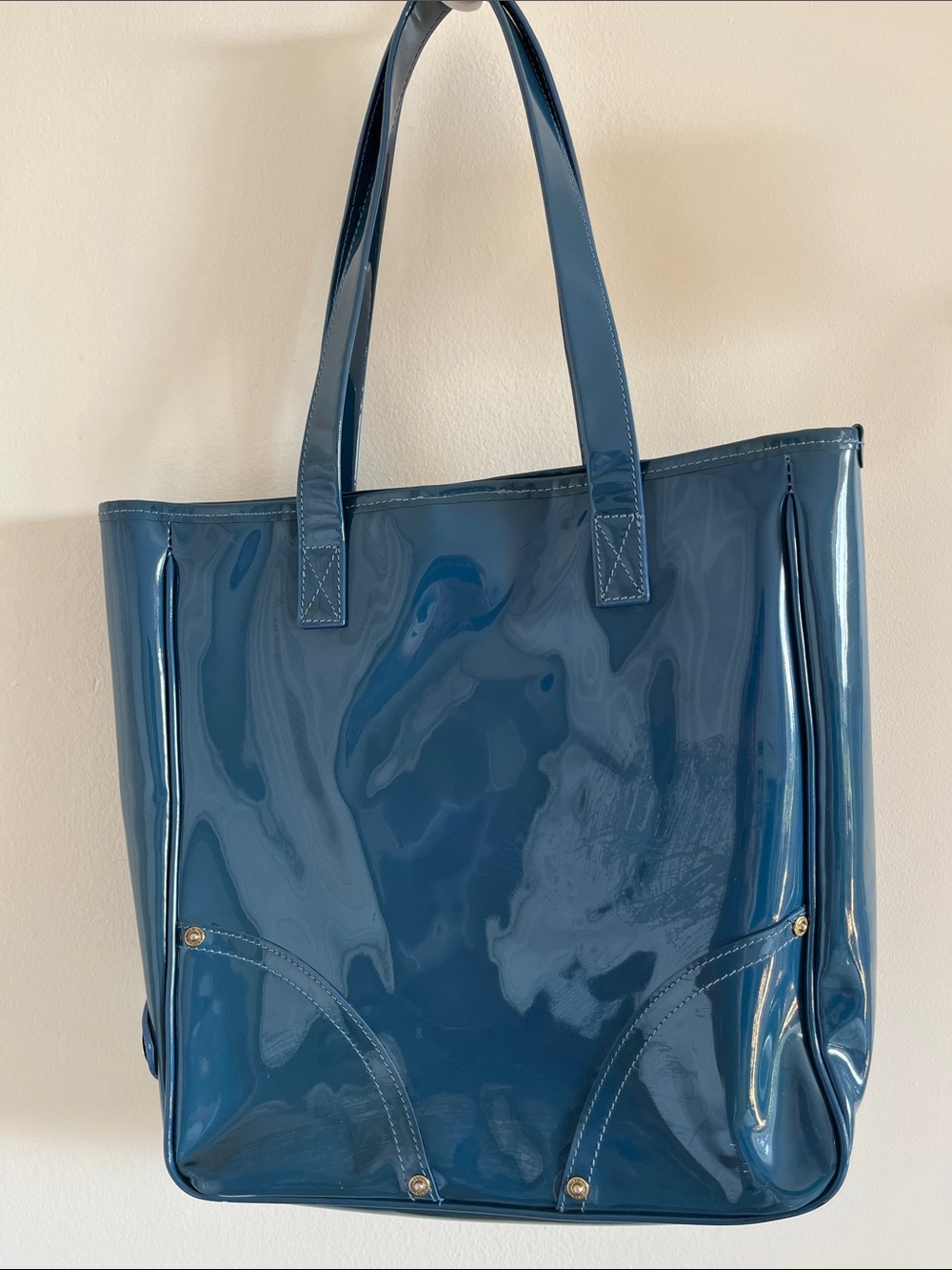 Mulberry Blue Patent Leather Tote Bag